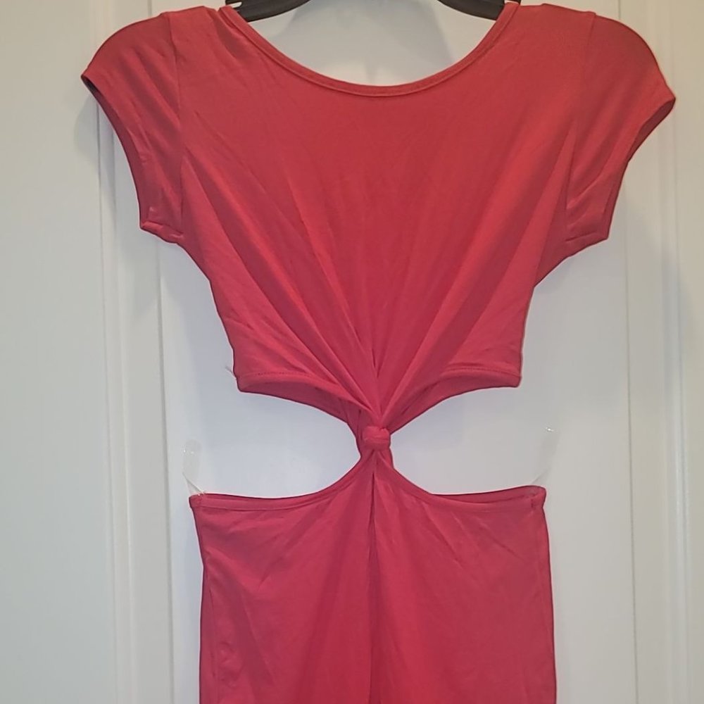 Red Knotted Dress w/ Side Cutouts - NEW
